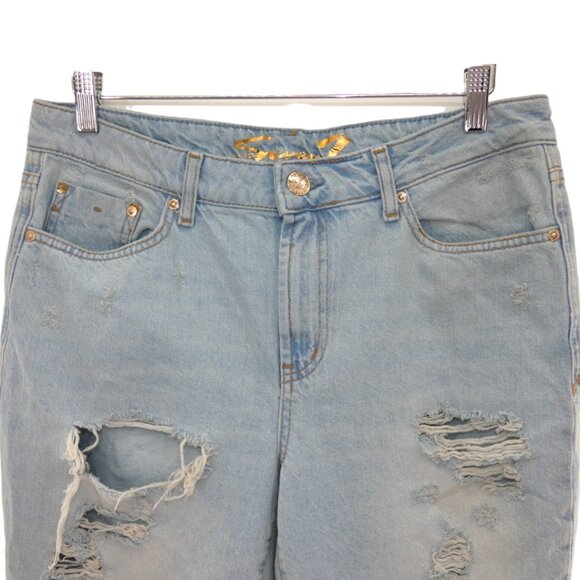 Seven7 Women's Light Wash Denim Distressed Thrashed Marilyn Boyfriend Relaxed 8 - Picture 2 of 6